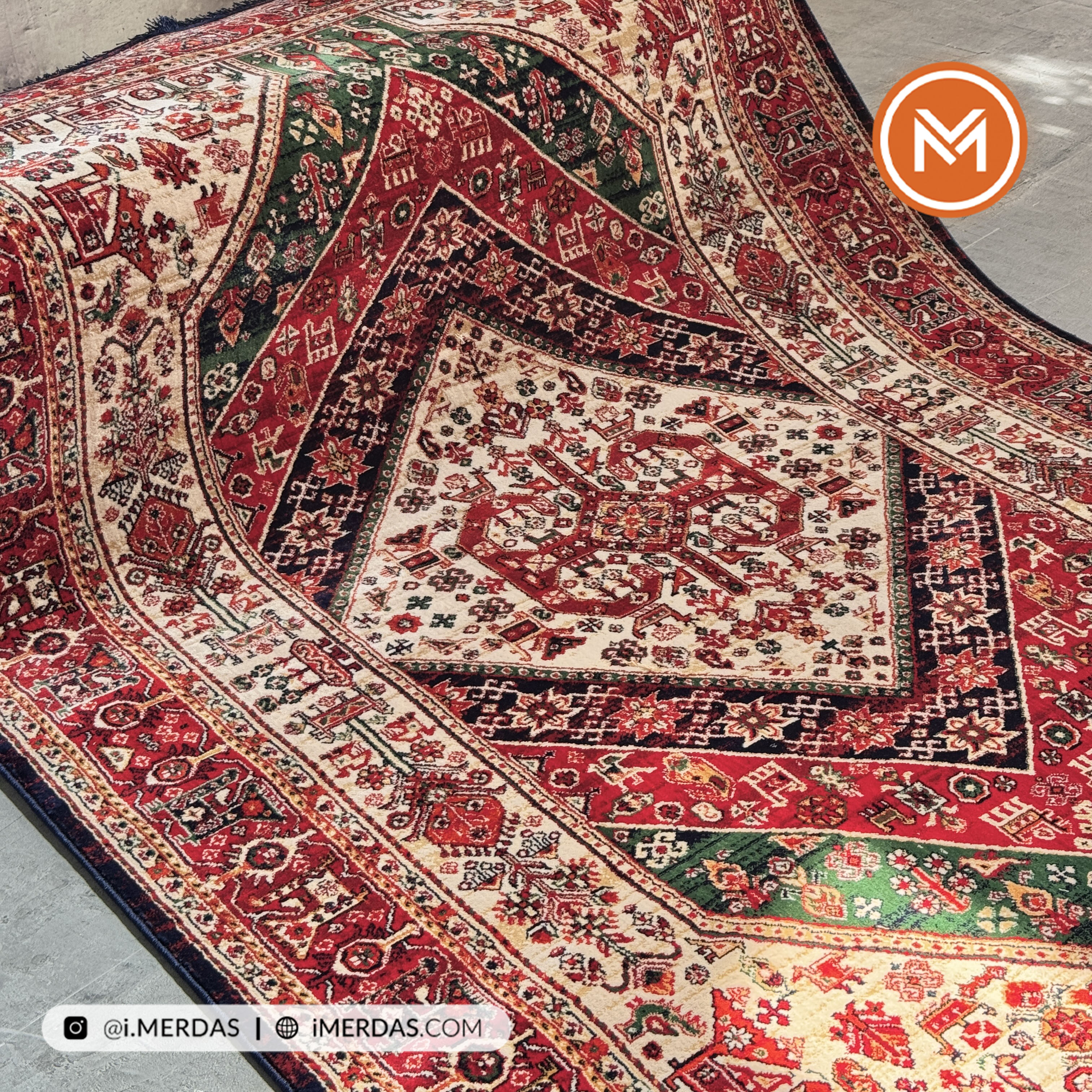 فرش گبه هرمس پلاس کد 6656 زمینه تمام رنگ